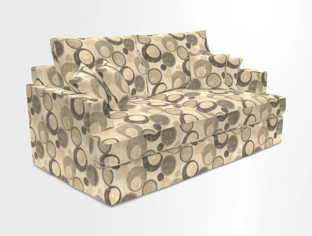 Slingsby 3 Seater Fitted Cover Sofa in Two Tone Plain Biscuit. Loose cover version available