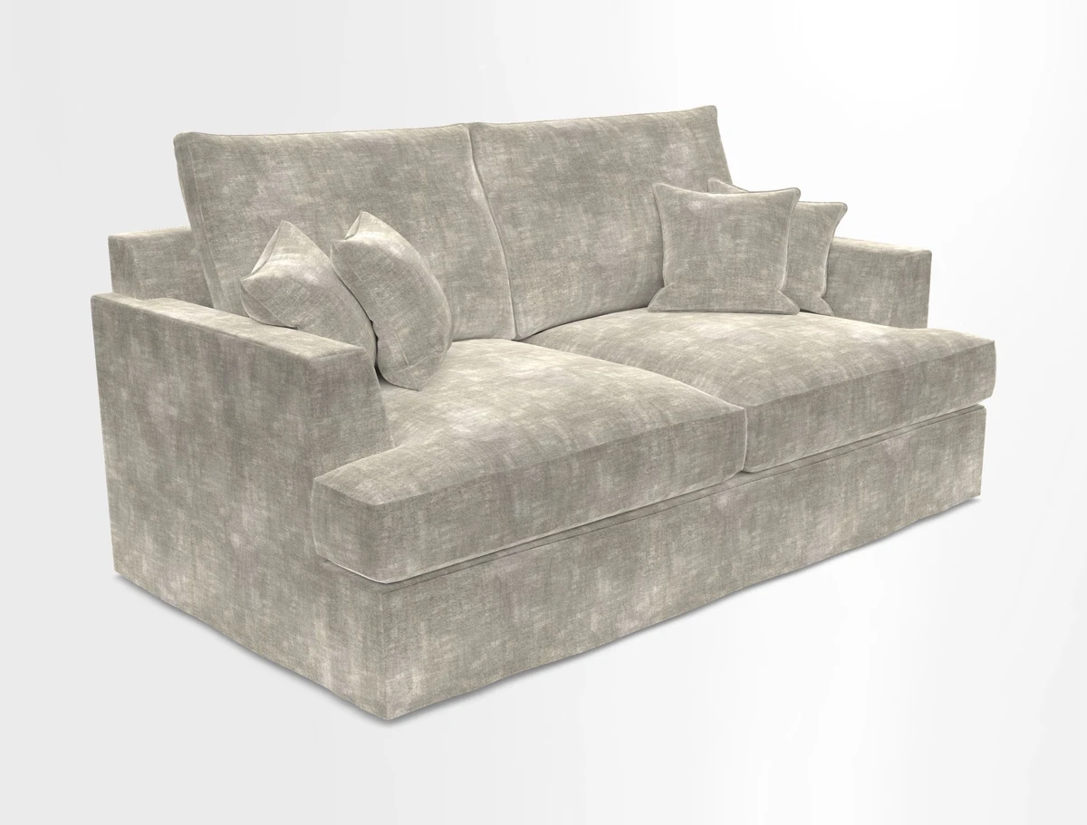 Slingsby 3 Seater Fitted Cover Sofa in Two Tone Plain Biscuit. Loose cover version available