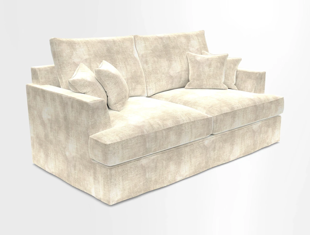 Slingsby 3 Seater Fitted Cover Sofa in Two Tone Plain Biscuit. Loose cover version available