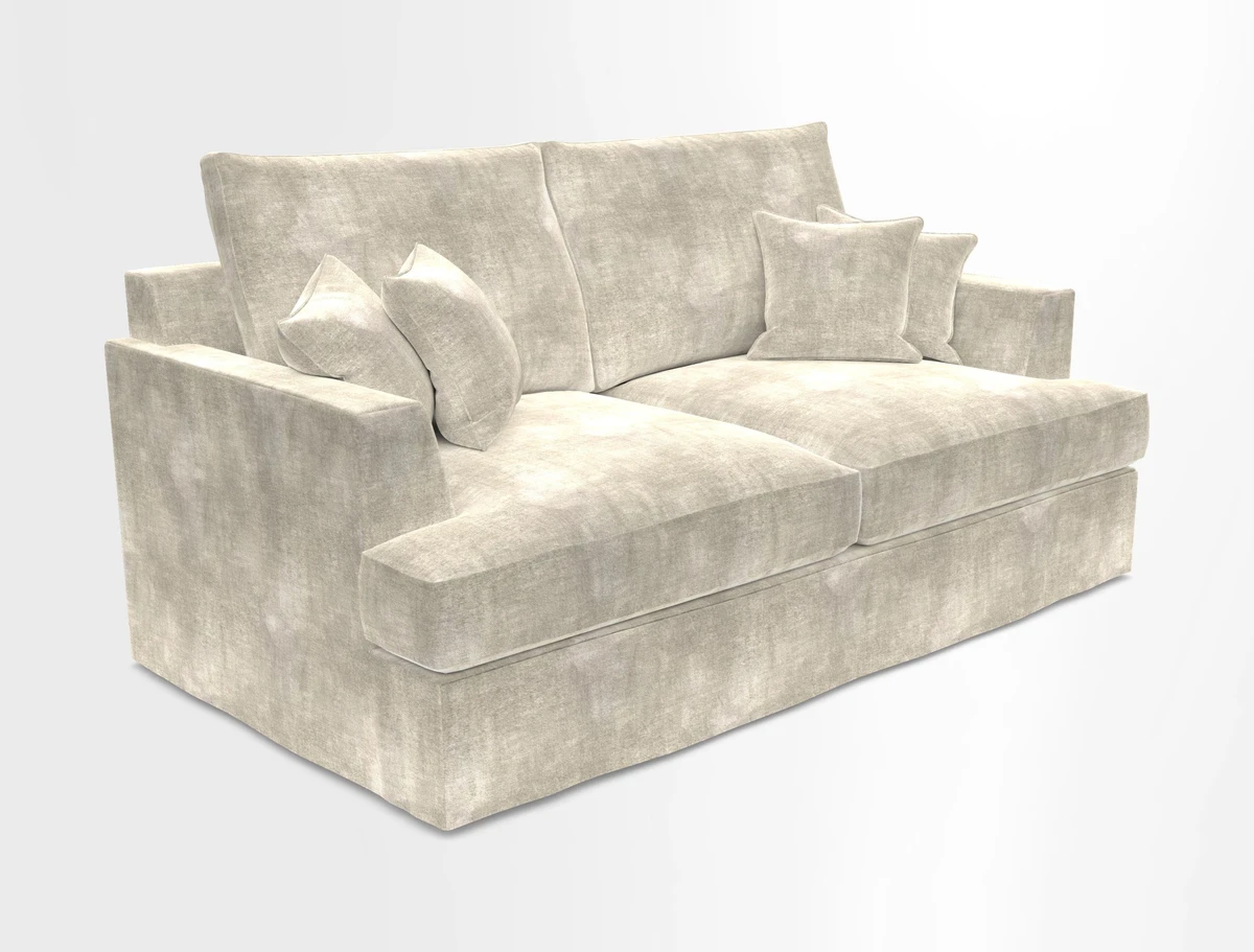 Slingsby 3 Seater Fitted Cover Sofa in Two Tone Plain Biscuit. Loose cover version available