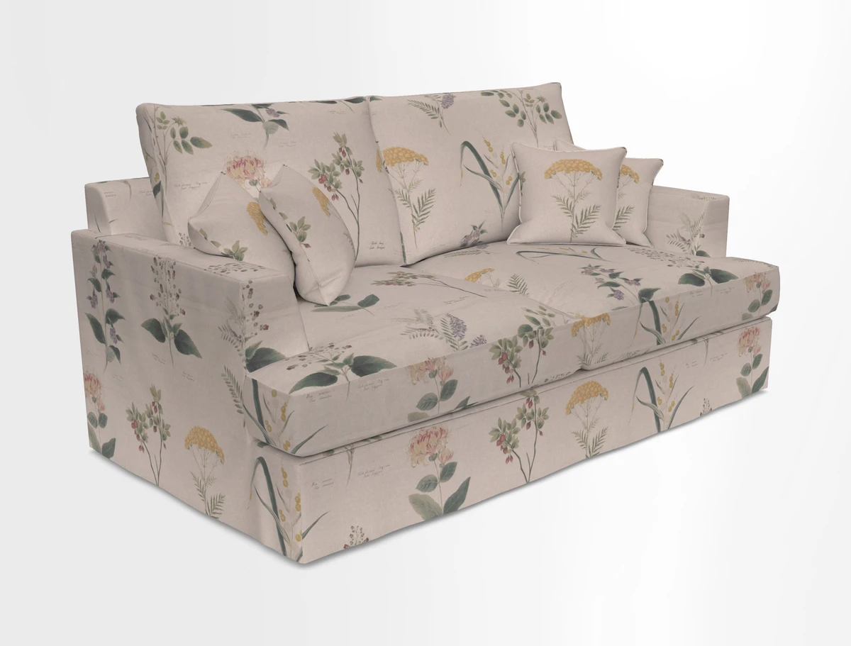 Slingsby 3 Seater Fitted Cover Sofa in Two Tone Plain Biscuit. Loose cover version available