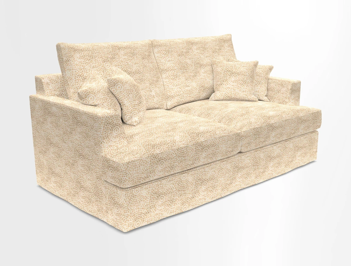 Slingsby 3 Seater Fitted Cover Sofa in Two Tone Plain Biscuit. Loose cover version available