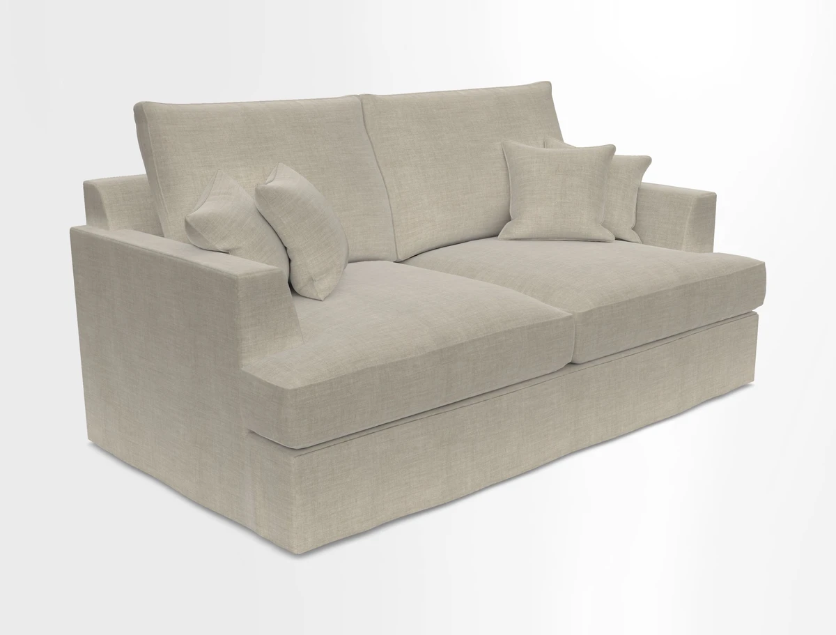 Slingsby 3 Seater Fitted Cover Sofa in Two Tone Plain Biscuit. Loose cover version available