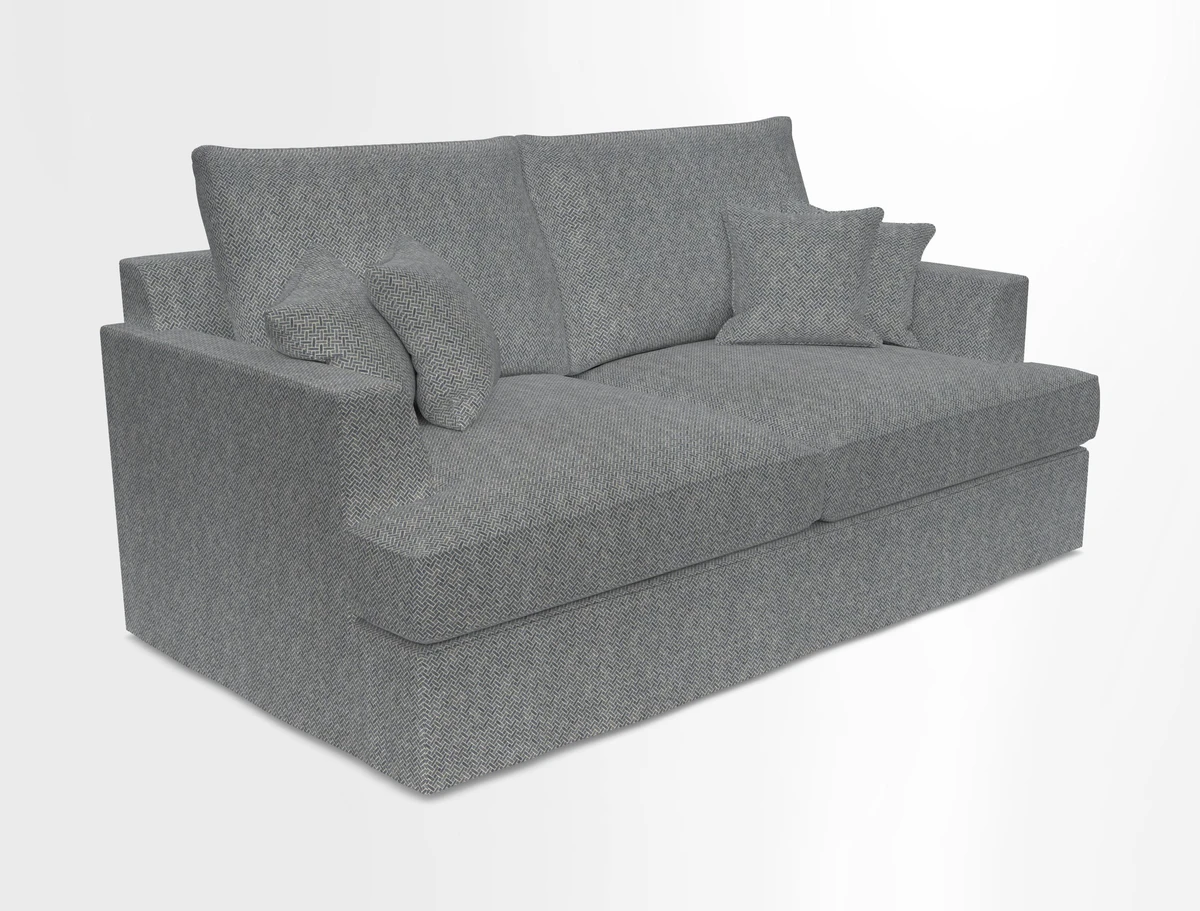 Slingsby 3 Seater Fitted Cover Sofa in Two Tone Plain Biscuit. Loose cover version available