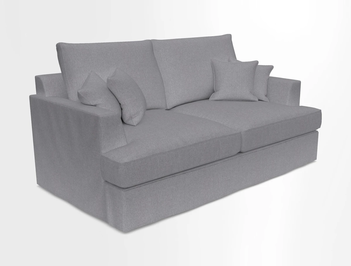 Slingsby 3 Seater Fitted Cover Sofa in Two Tone Plain Biscuit. Loose cover version available