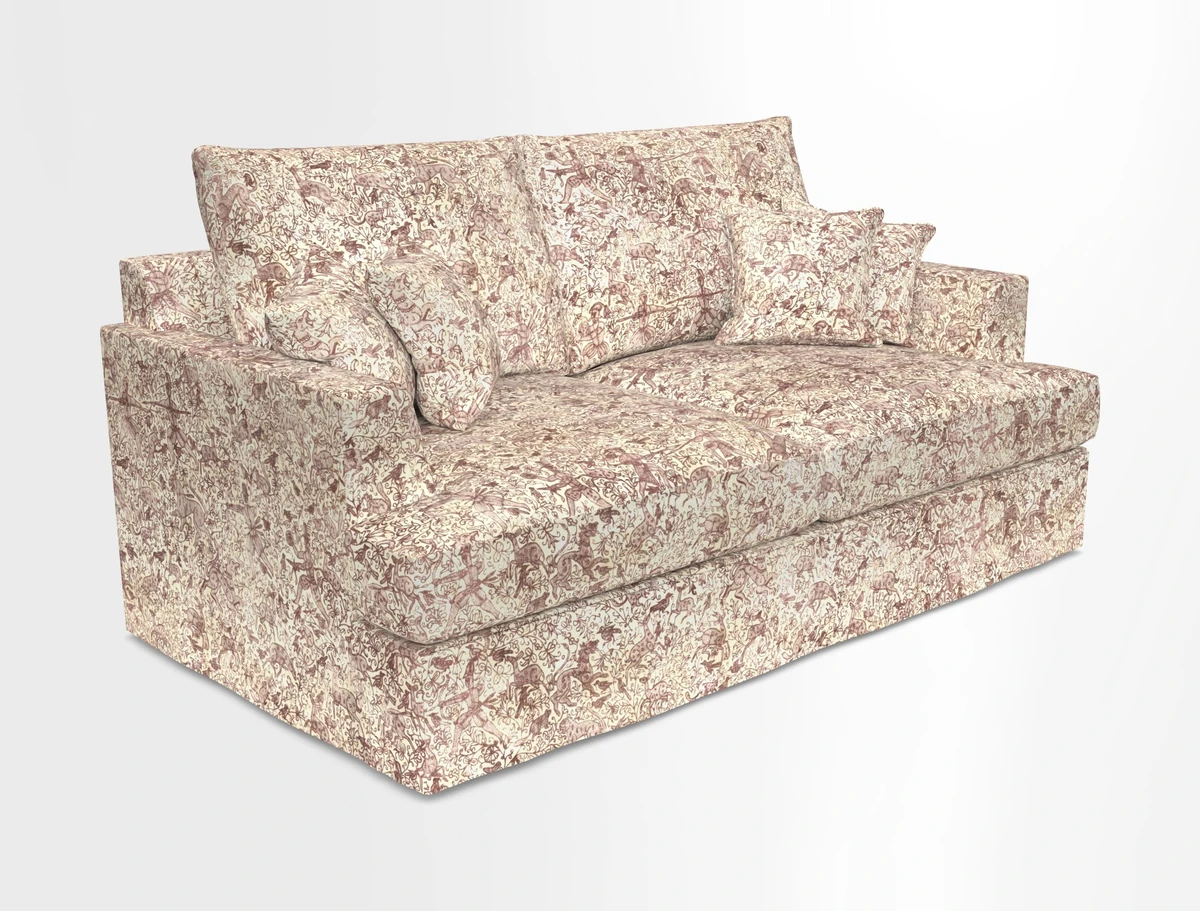 Slingsby 3 Seater Fitted Cover Sofa in Two Tone Plain Biscuit. Loose cover version available