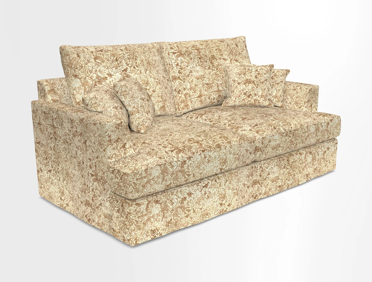Slingsby 3 Seater Fitted Cover Sofa in Two Tone Plain Biscuit. Loose cover version available