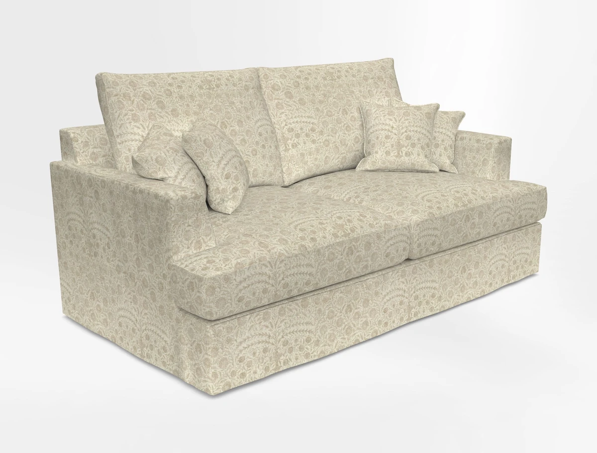 Slingsby 3 Seater Fitted Cover Sofa in Two Tone Plain Biscuit. Loose cover version available