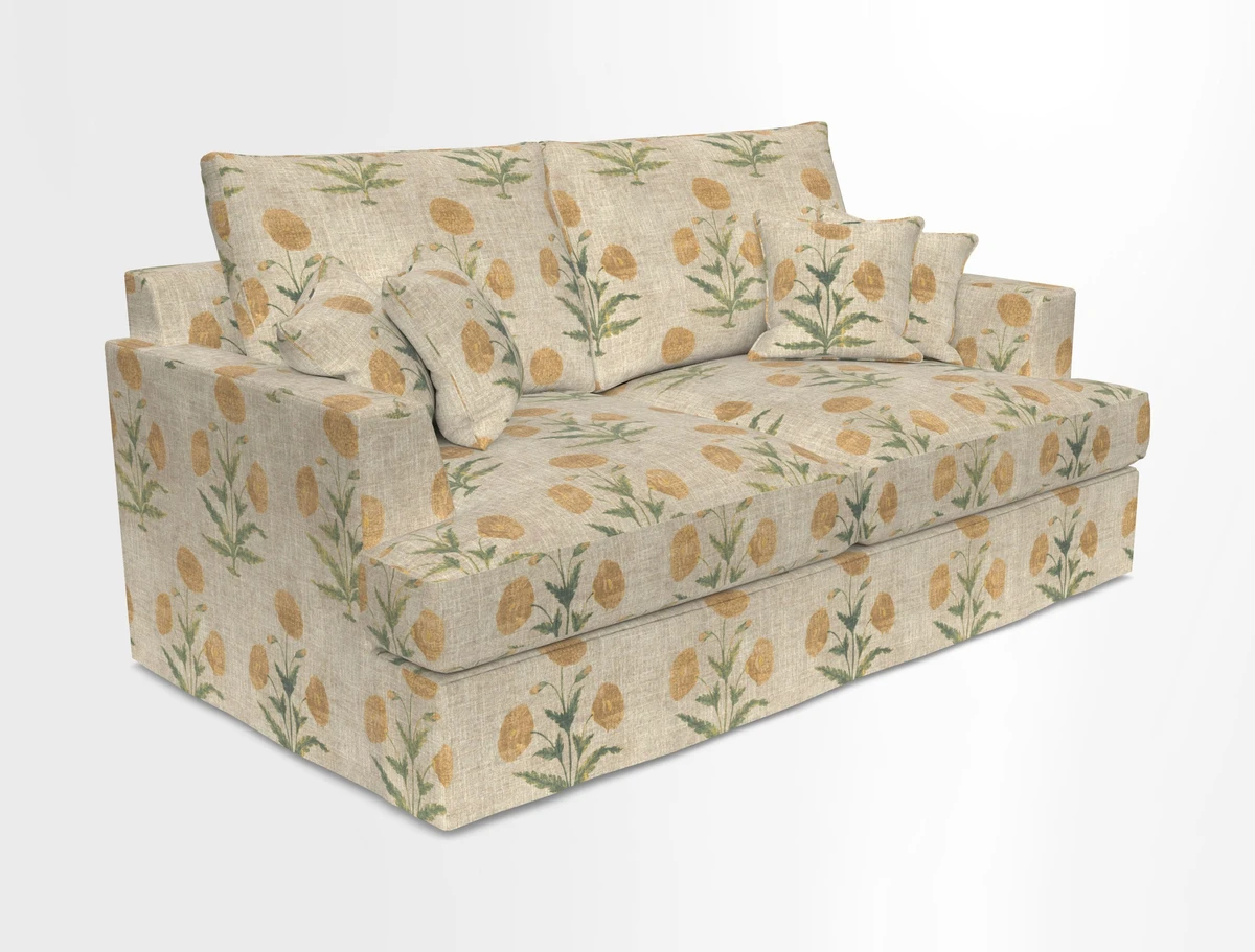 Slingsby 3 Seater Fitted Cover Sofa in Two Tone Plain Biscuit. Loose cover version available