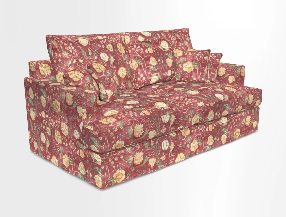Slingsby 3 Seater Fitted Cover Sofa in Two Tone Plain Biscuit. Loose cover version available