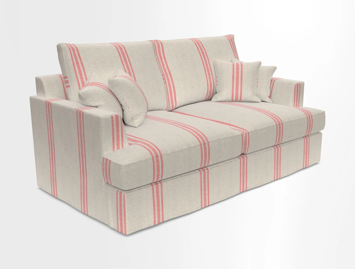 Slingsby 3 Seater Fitted Cover Sofa in Two Tone Plain Biscuit. Loose cover version available