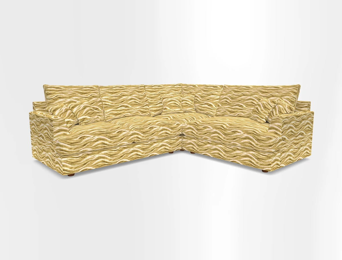 Slingsby Medium Fitted Cover Corner Unit LHF in Two Tone Plain Biscuit.  Loose cover version available