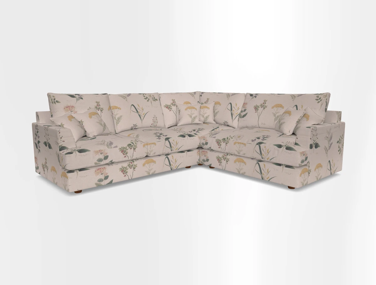 Slingsby Medium Fitted Cover Corner Unit LHF in Two Tone Plain Biscuit.  Loose cover version available