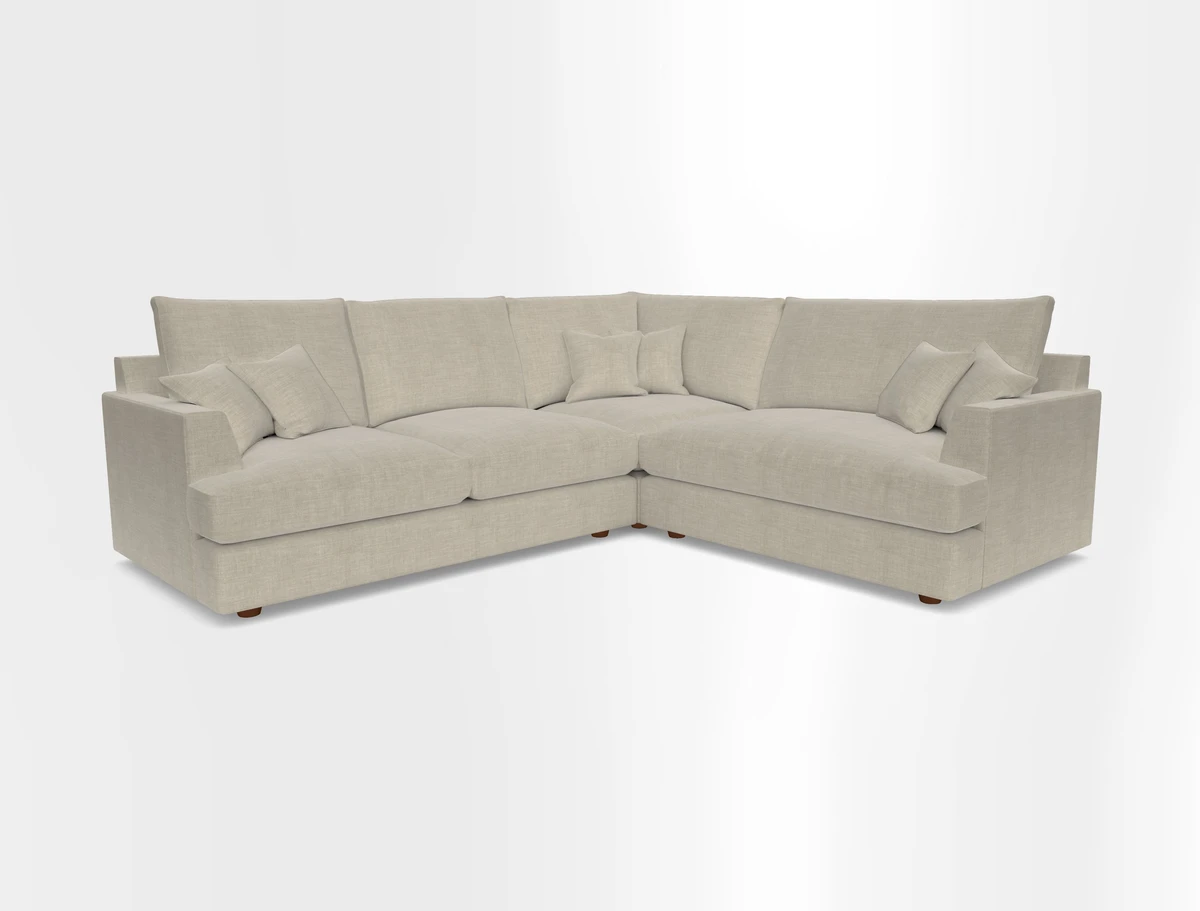 Slingsby Medium Fitted Cover Corner Unit LHF in Two Tone Plain Biscuit.  Loose cover version available