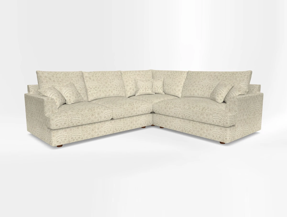 Slingsby Medium Fitted Cover Corner Unit LHF in Two Tone Plain Biscuit.  Loose cover version available