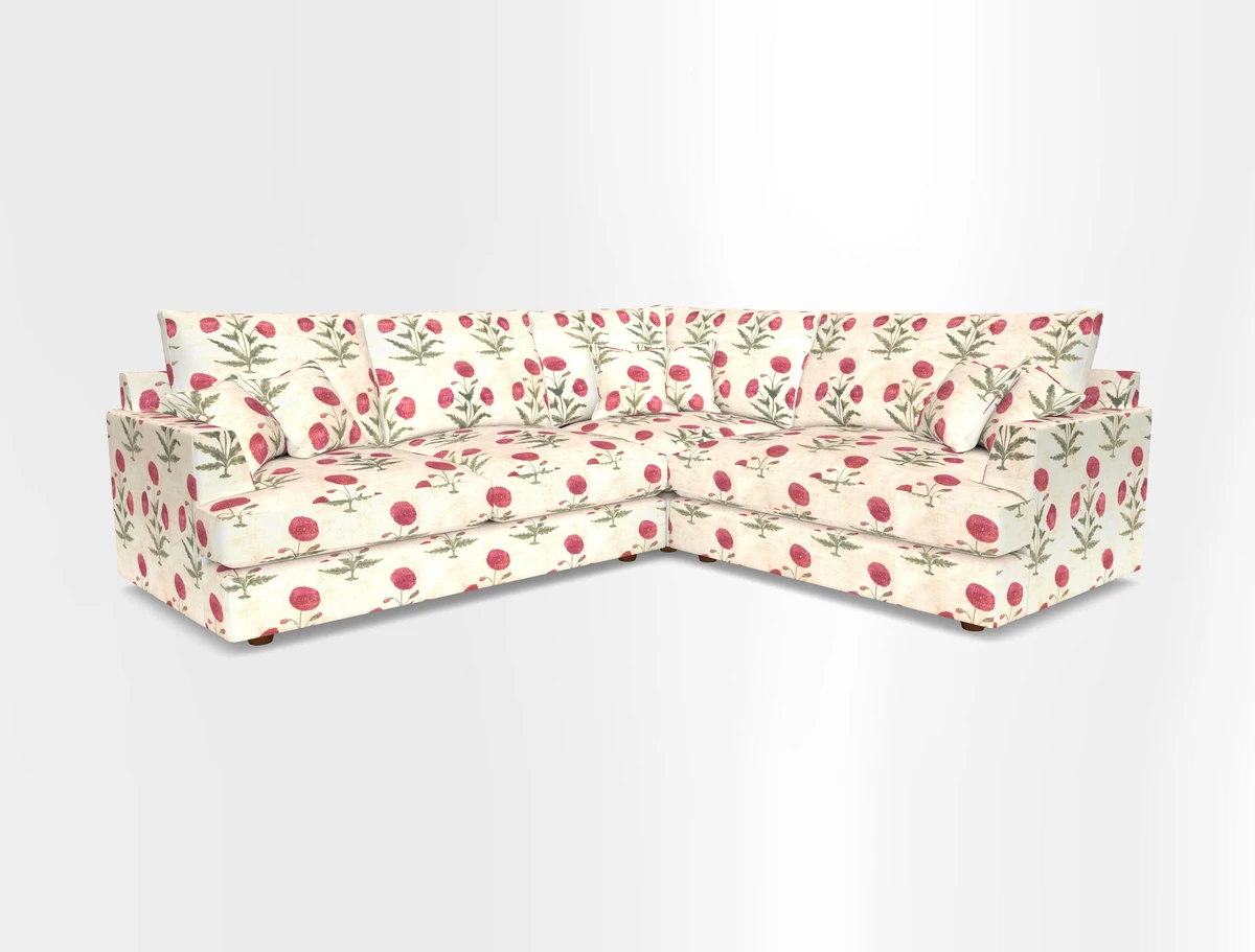 Slingsby Medium Fitted Cover Corner Unit LHF in Two Tone Plain Biscuit.  Loose cover version available