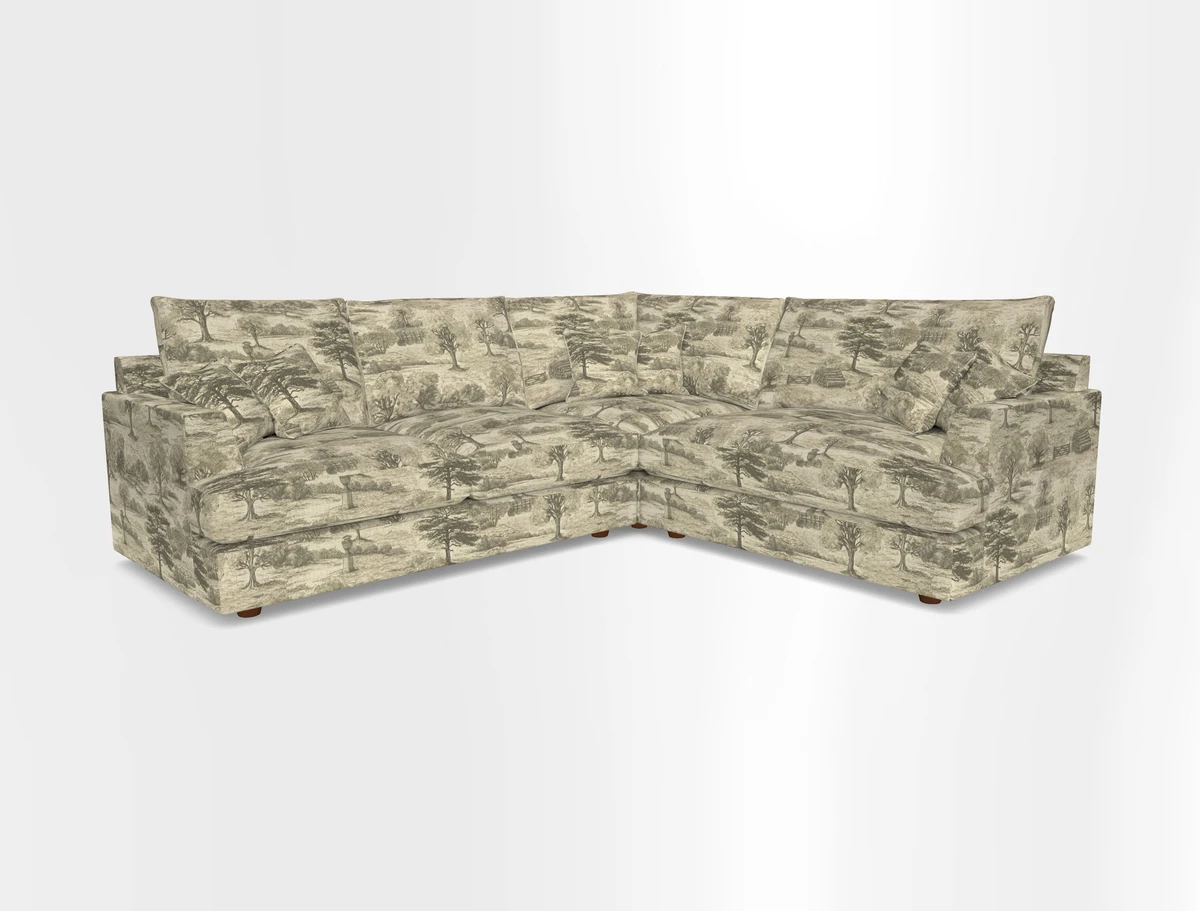 Slingsby Medium Fitted Cover Corner Unit LHF in Two Tone Plain Biscuit.  Loose cover version available