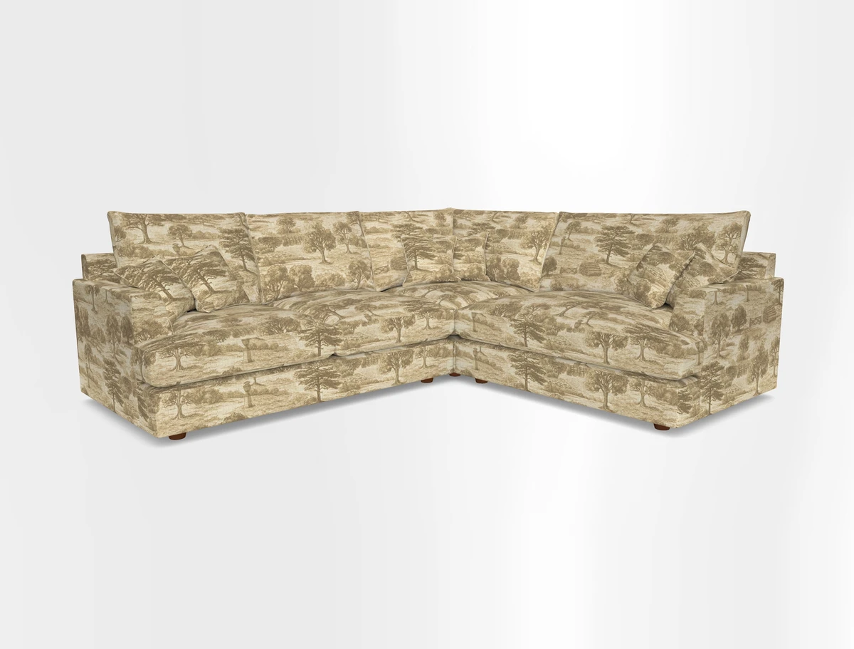Slingsby Medium Fitted Cover Corner Unit LHF in Two Tone Plain Biscuit.  Loose cover version available