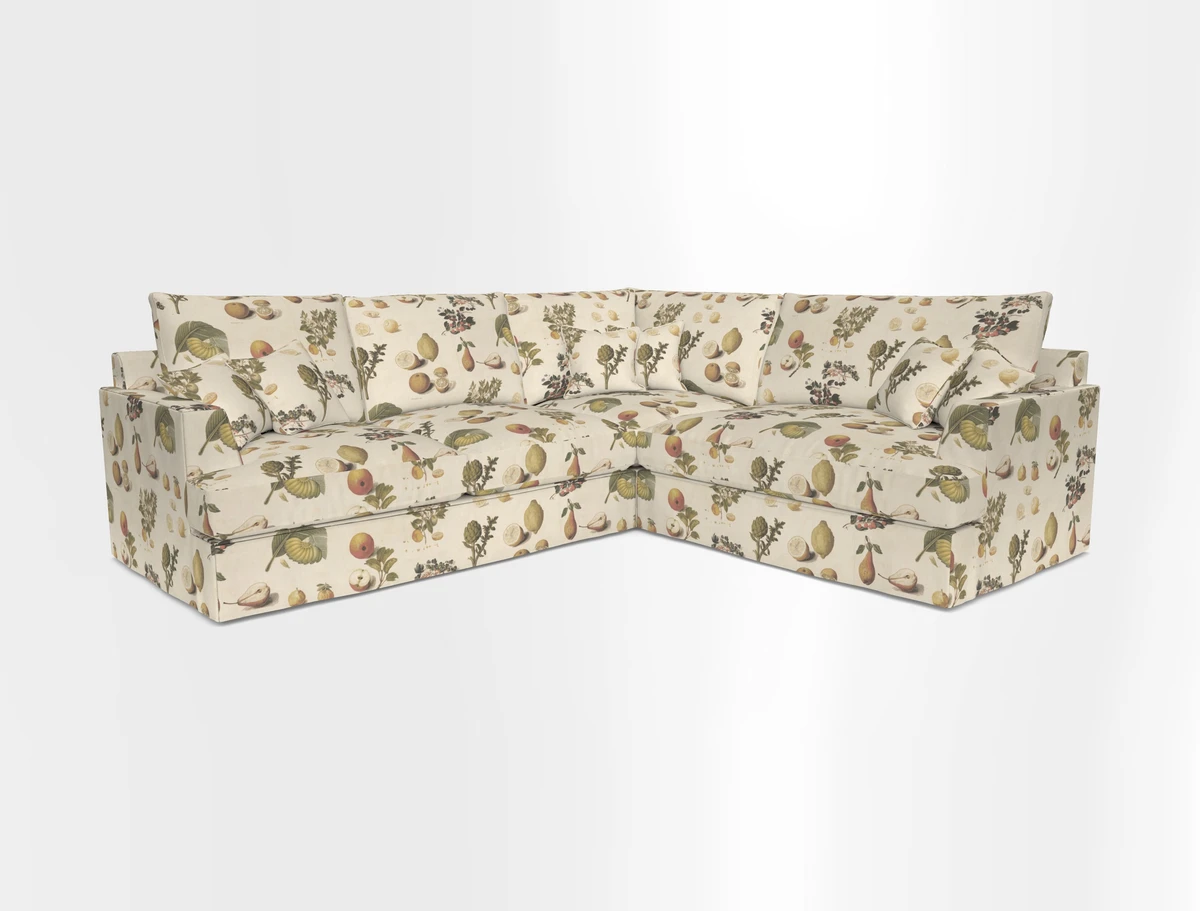 Slingsby Medium Fitted Cover Corner Unit LHF in Two Tone Plain Biscuit.  Loose cover version available