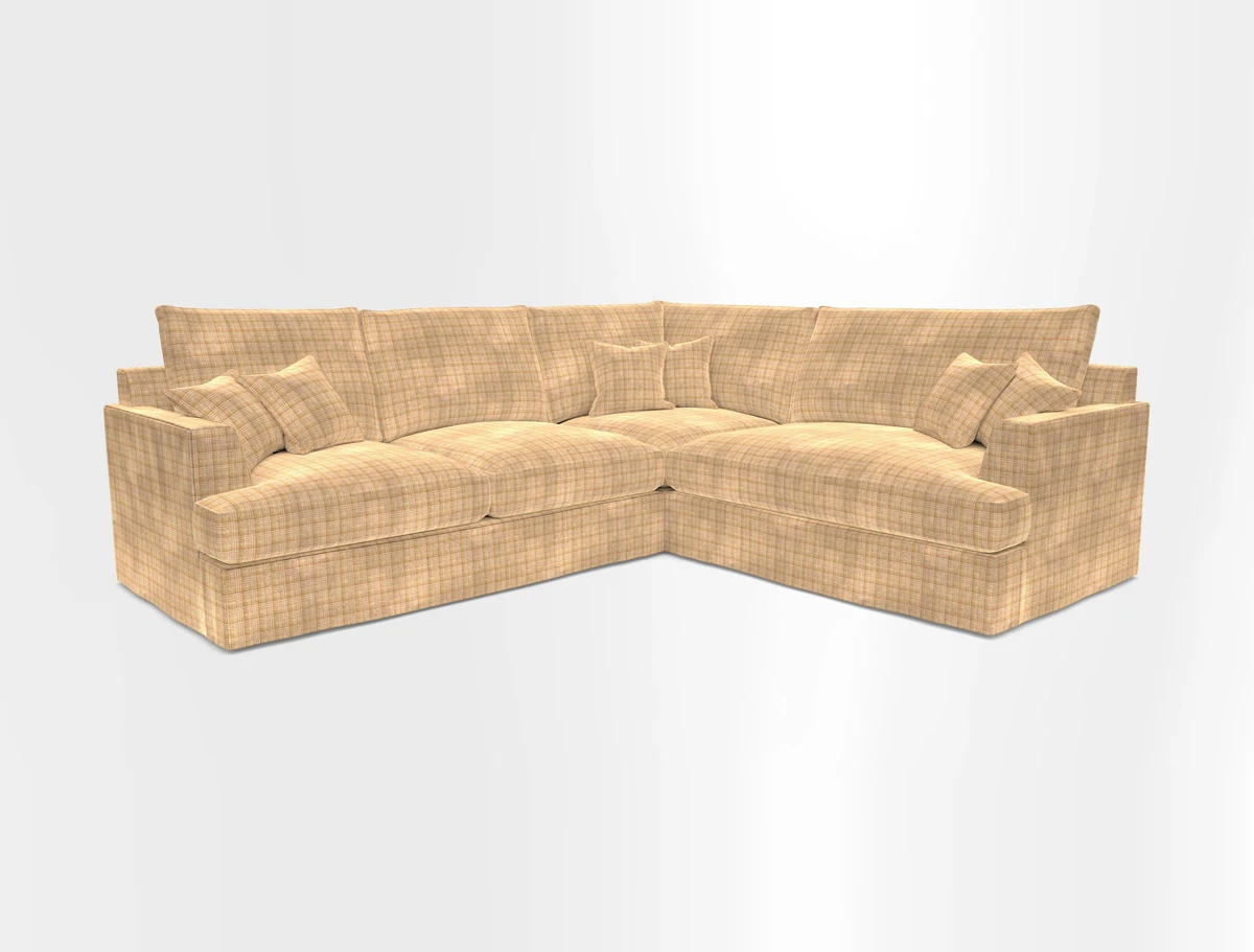 Slingsby Medium Fitted Cover Corner Unit LHF in Two Tone Plain Biscuit.  Loose cover version available