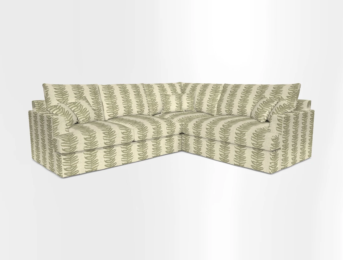 Slingsby Medium Fitted Cover Corner Unit LHF in Two Tone Plain Biscuit.  Loose cover version available