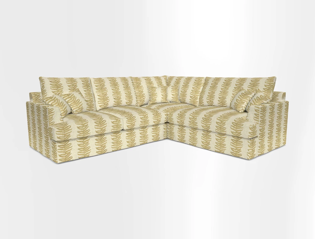 Slingsby Medium Fitted Cover Corner Unit LHF in Two Tone Plain Biscuit.  Loose cover version available