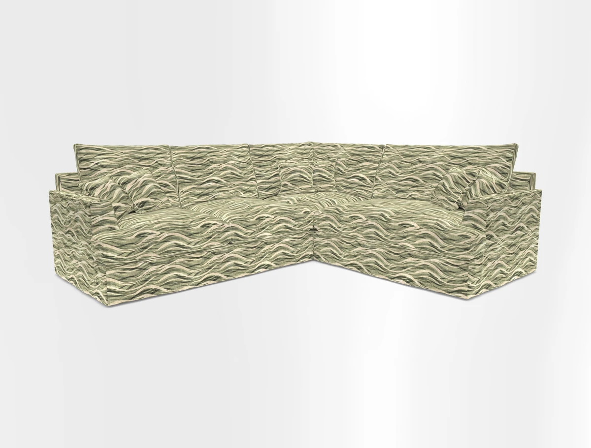 Slingsby Medium Fitted Cover Corner Unit LHF in Two Tone Plain Biscuit.  Loose cover version available