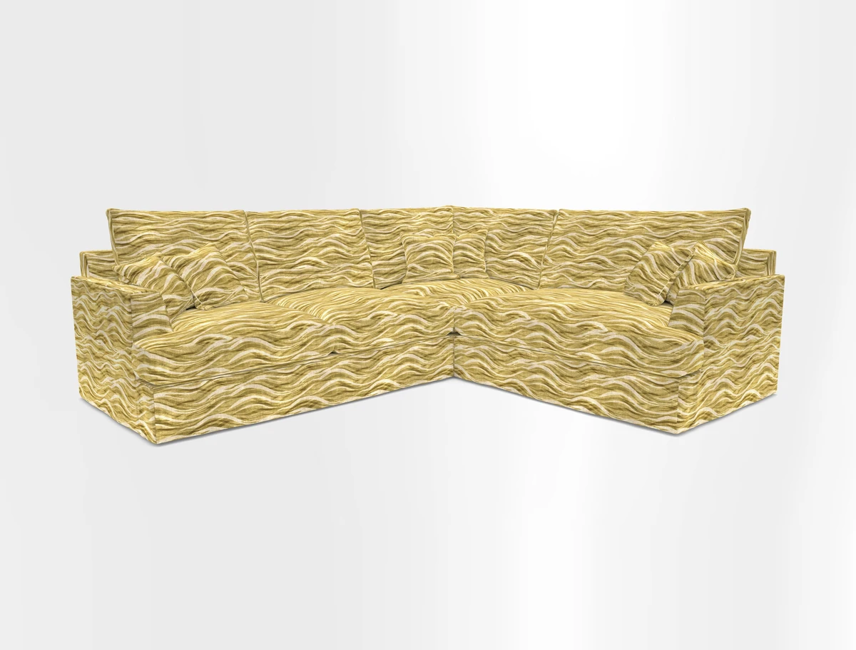 Slingsby Medium Fitted Cover Corner Unit LHF in Two Tone Plain Biscuit.  Loose cover version available