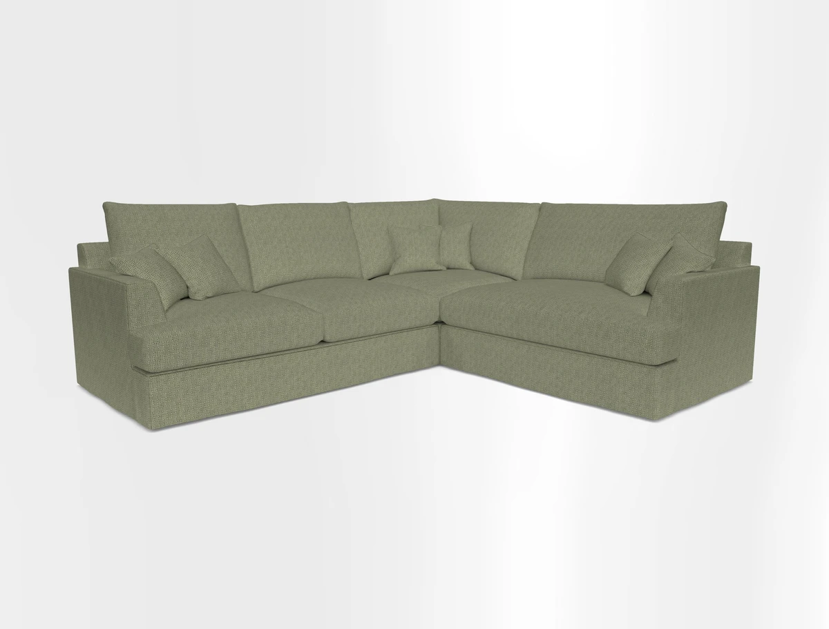Slingsby Medium Fitted Cover Corner Unit LHF in Two Tone Plain Biscuit.  Loose cover version available