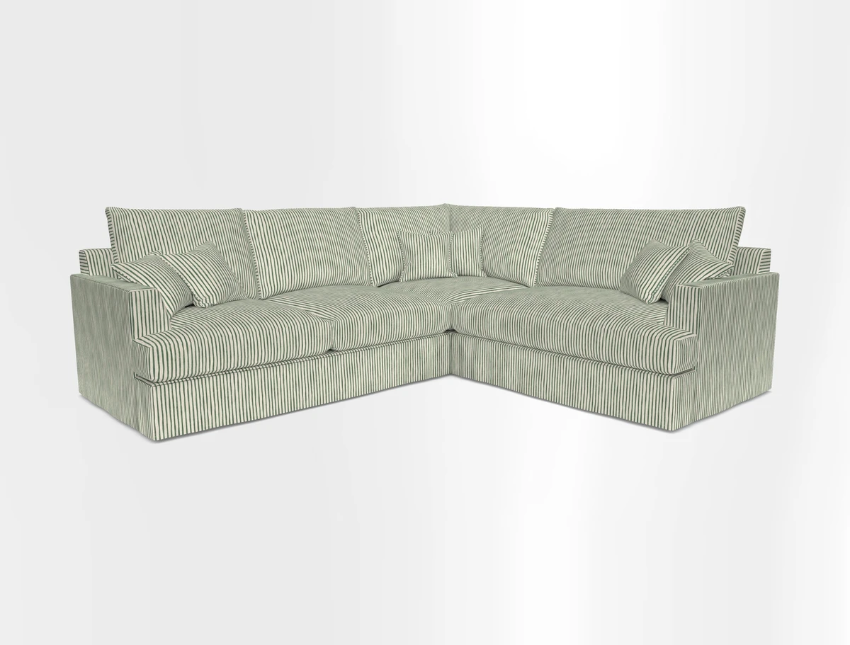 Slingsby Medium Fitted Cover Corner Unit LHF in Two Tone Plain Biscuit.  Loose cover version available