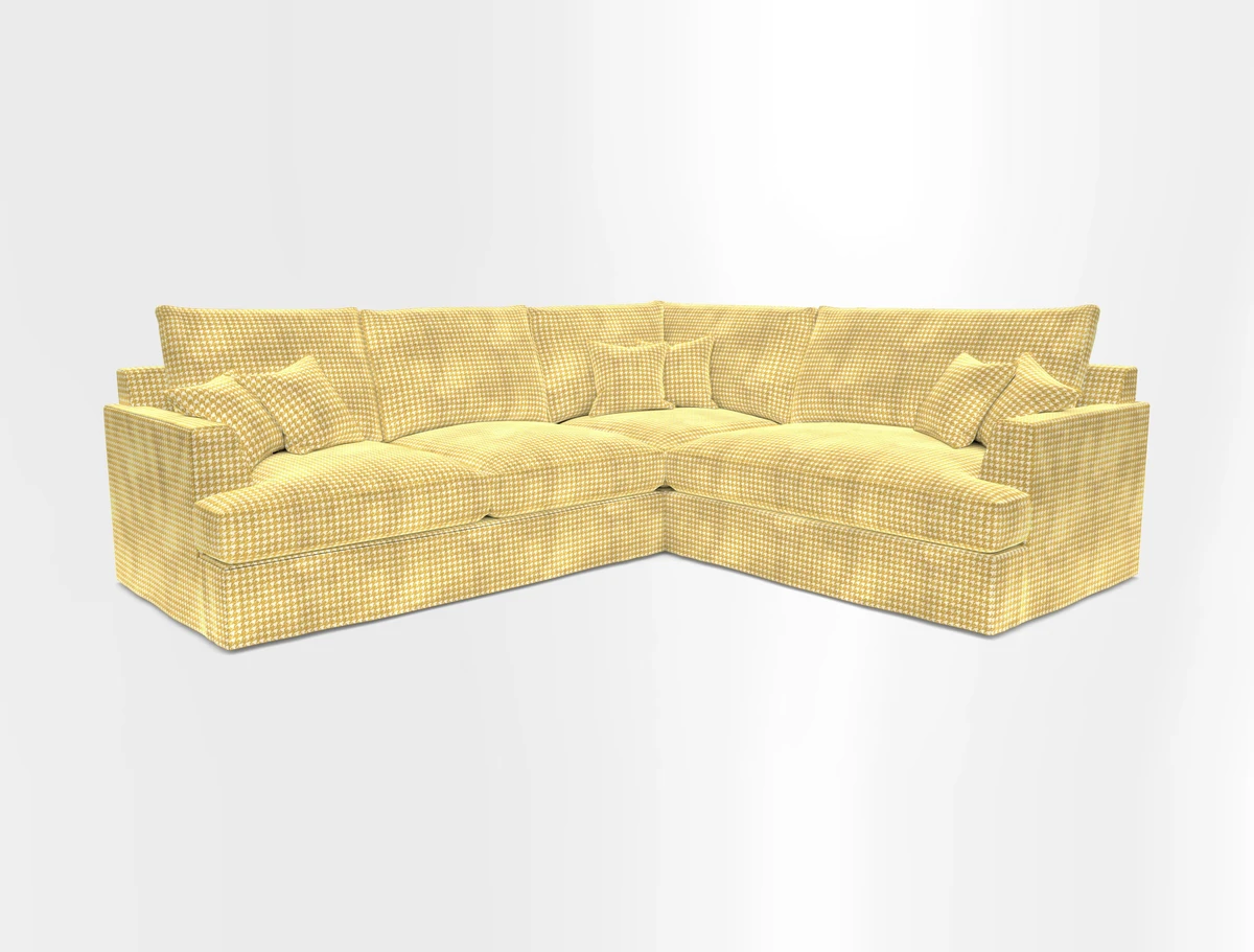 Slingsby Medium Fitted Cover Corner Unit LHF in Two Tone Plain Biscuit.  Loose cover version available