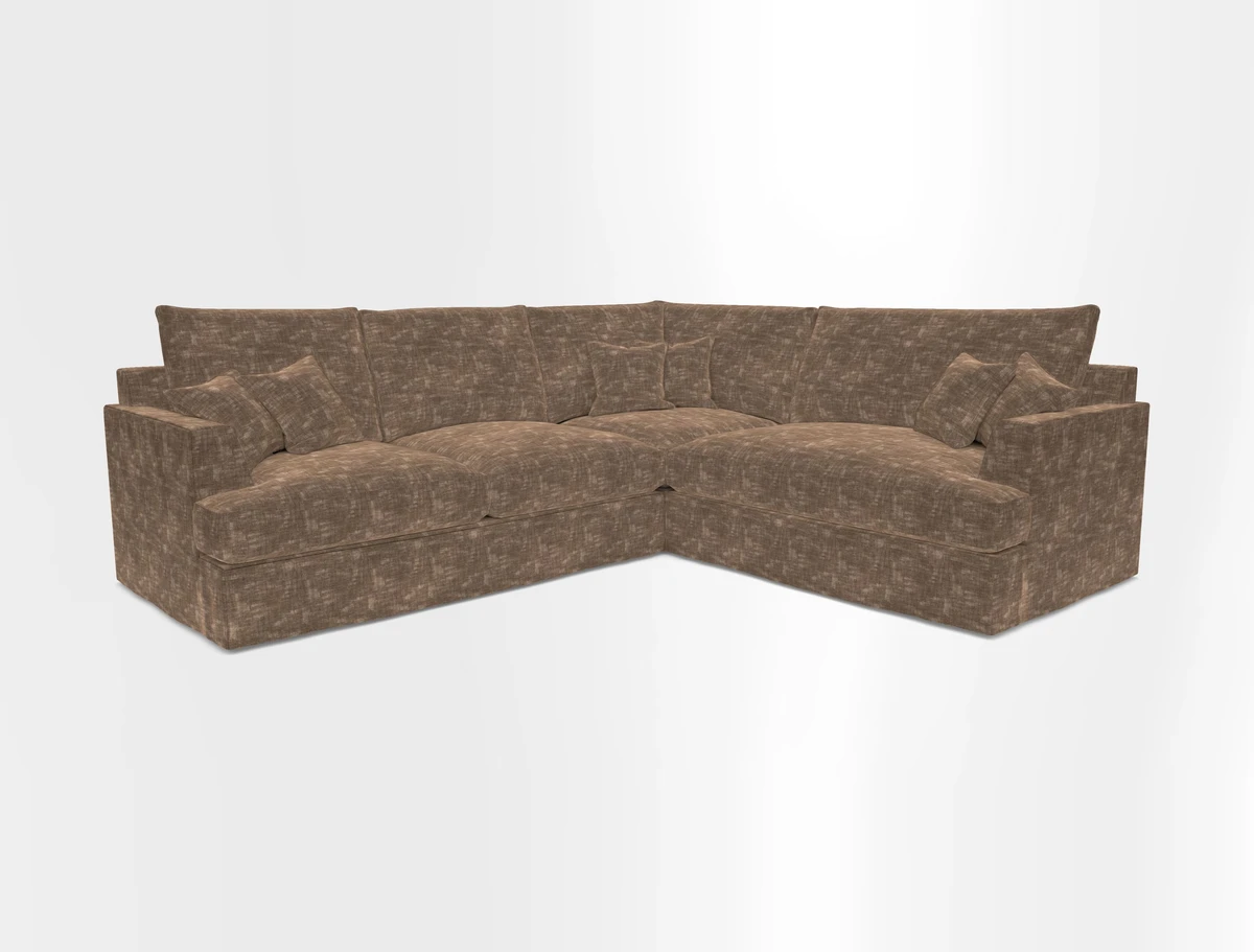 Slingsby Medium Fitted Cover Corner Unit LHF in Two Tone Plain Biscuit.  Loose cover version available