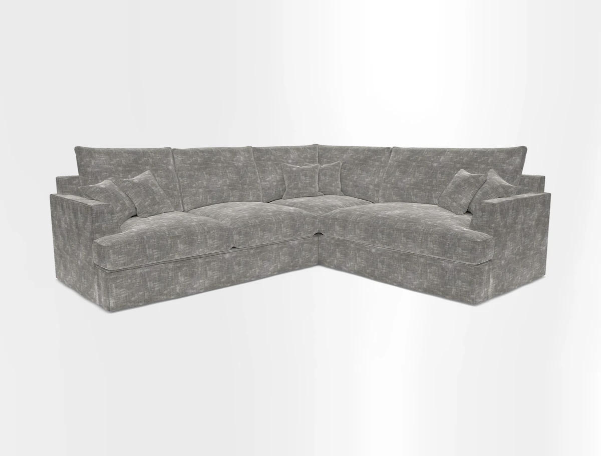 Slingsby Medium Fitted Cover Corner Unit LHF in Two Tone Plain Biscuit.  Loose cover version available