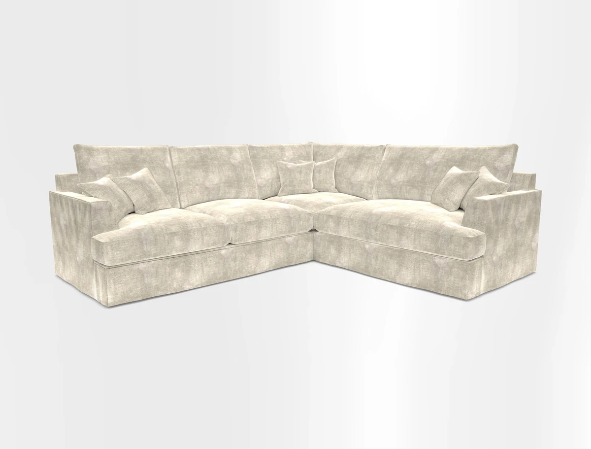Slingsby Medium Fitted Cover Corner Unit LHF in Two Tone Plain Biscuit.  Loose cover version available