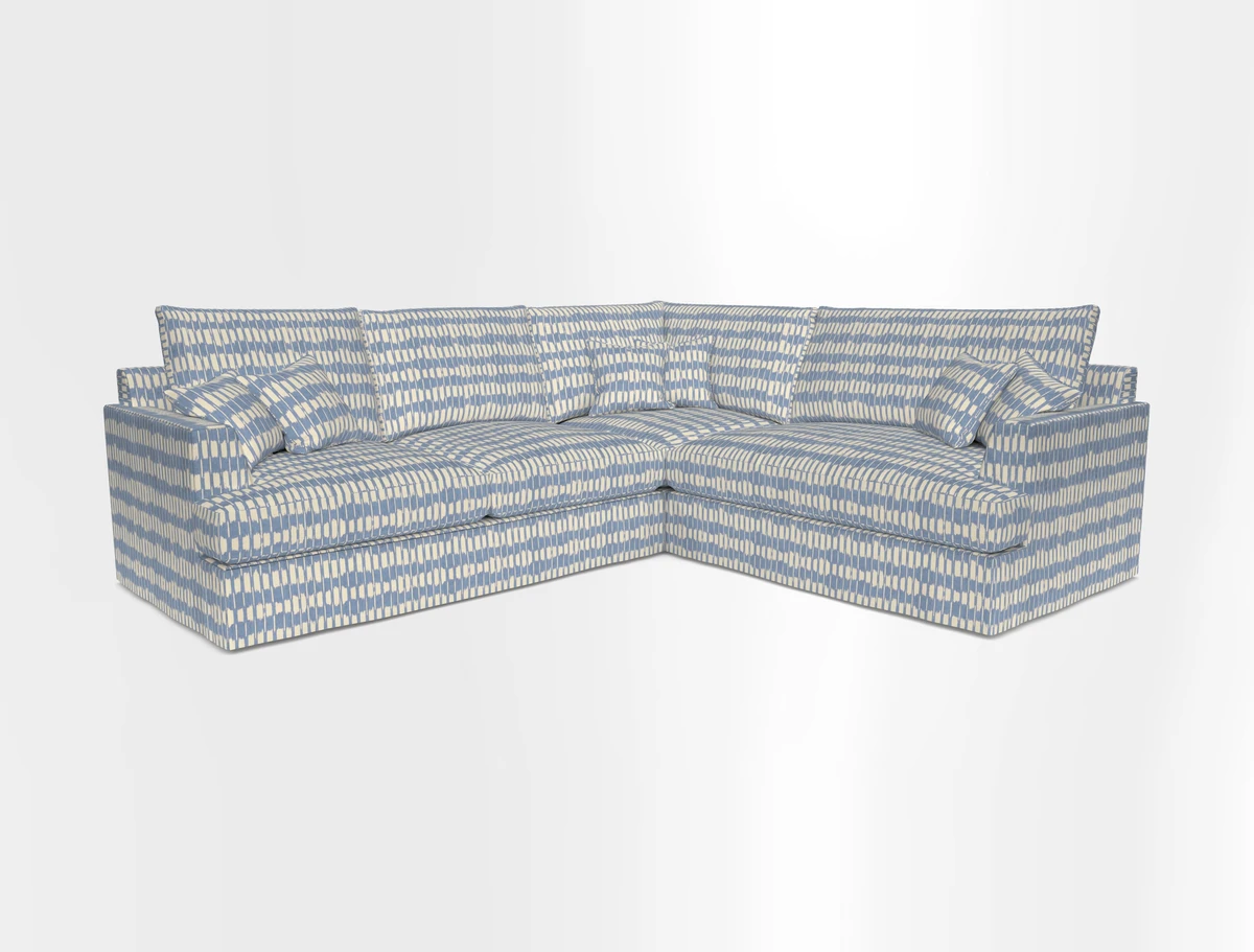 Slingsby Medium Fitted Cover Corner Unit LHF in Two Tone Plain Biscuit.  Loose cover version available