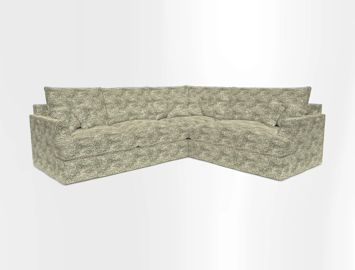 Slingsby Medium Fitted Cover Corner Unit LHF in Two Tone Plain Biscuit.  Loose cover version available