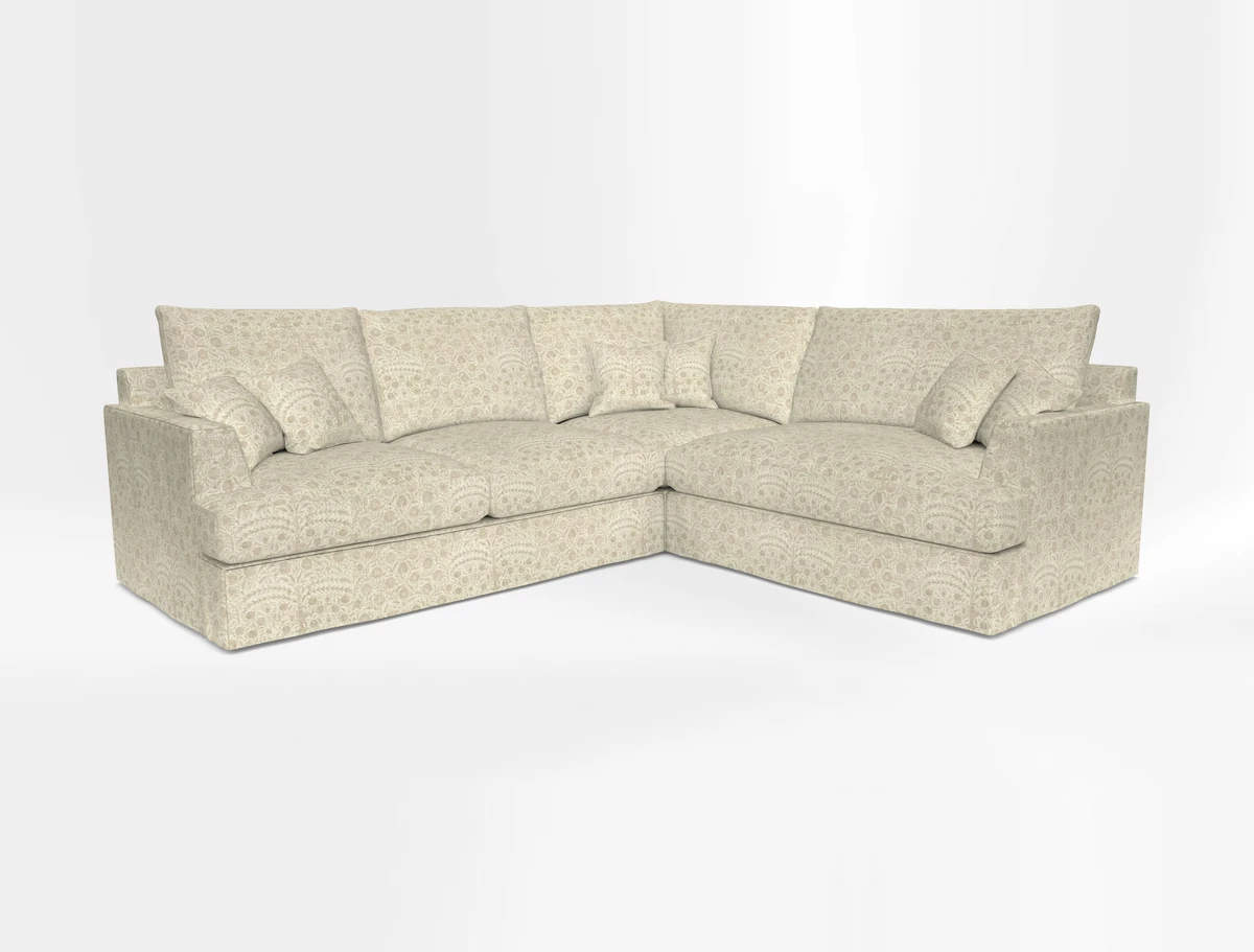 Slingsby Medium Fitted Cover Corner Unit LHF in Two Tone Plain Biscuit.  Loose cover version available