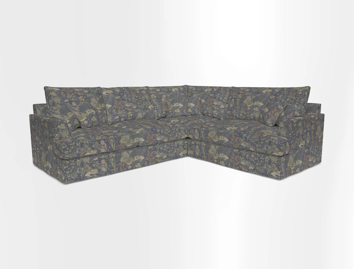 Slingsby Medium Fitted Cover Corner Unit LHF in Two Tone Plain Biscuit.  Loose cover version available