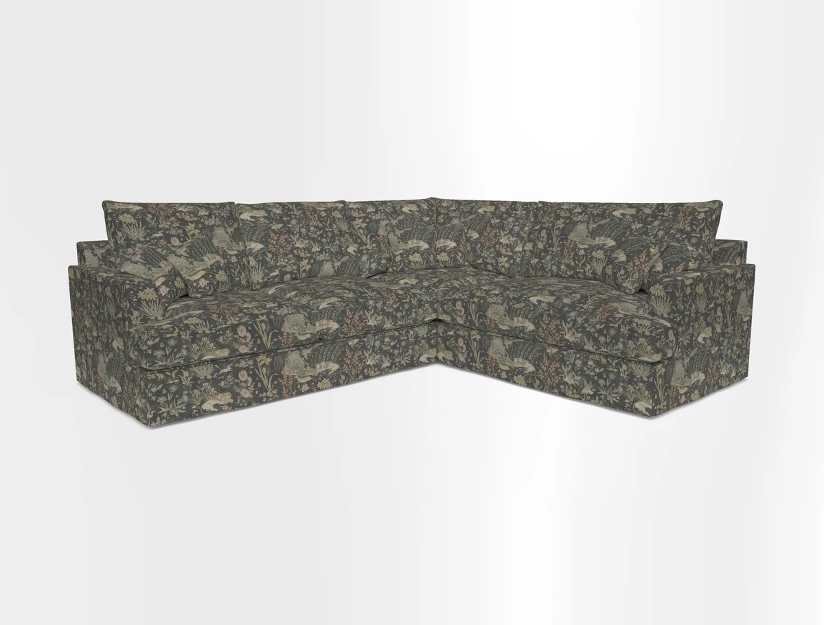 Slingsby Medium Fitted Cover Corner Unit LHF in Two Tone Plain Biscuit.  Loose cover version available