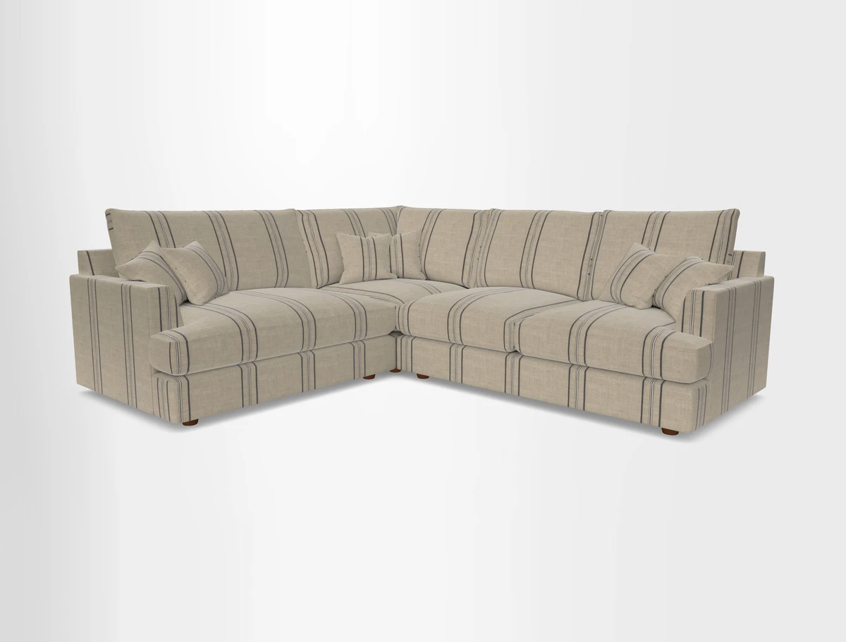Slingsby Medium Fitted Cover Corner Unit RHF in Two Tone Plain Biscuit