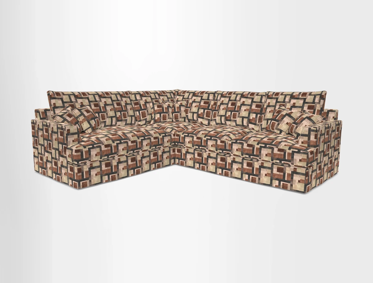 Slingsby Medium Fitted Cover Corner Unit RHF in Two Tone Plain Biscuit