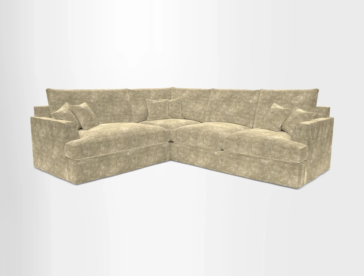 Slingsby Medium Fitted Cover Corner Unit RHF in Two Tone Plain Biscuit