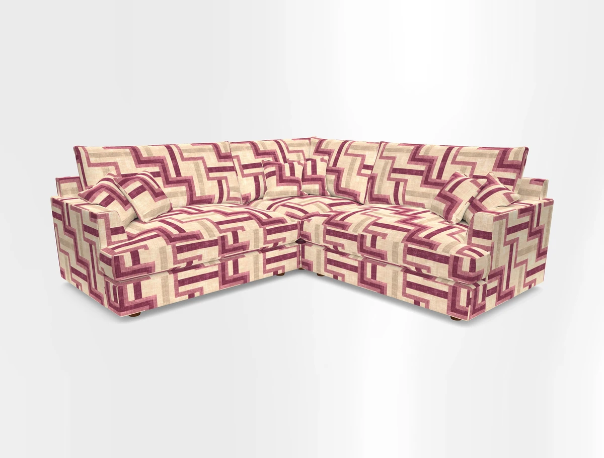 Slingsby Small Fitted Cover Corner Unit LHF & RHF in Two Tone Plain Biscuit.  Loose cover version available