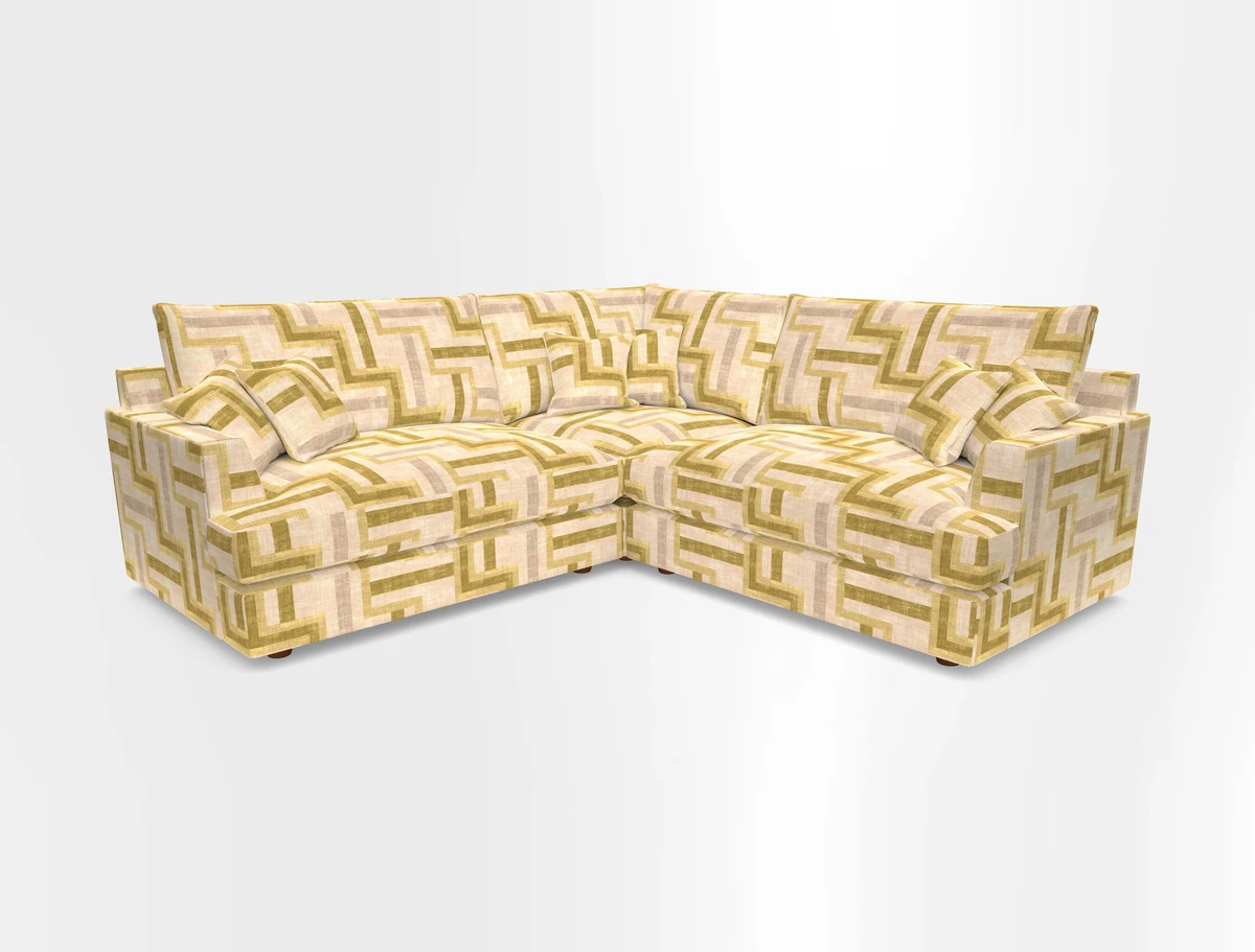Slingsby Small Fitted Cover Corner Unit LHF & RHF in Two Tone Plain Biscuit.  Loose cover version available