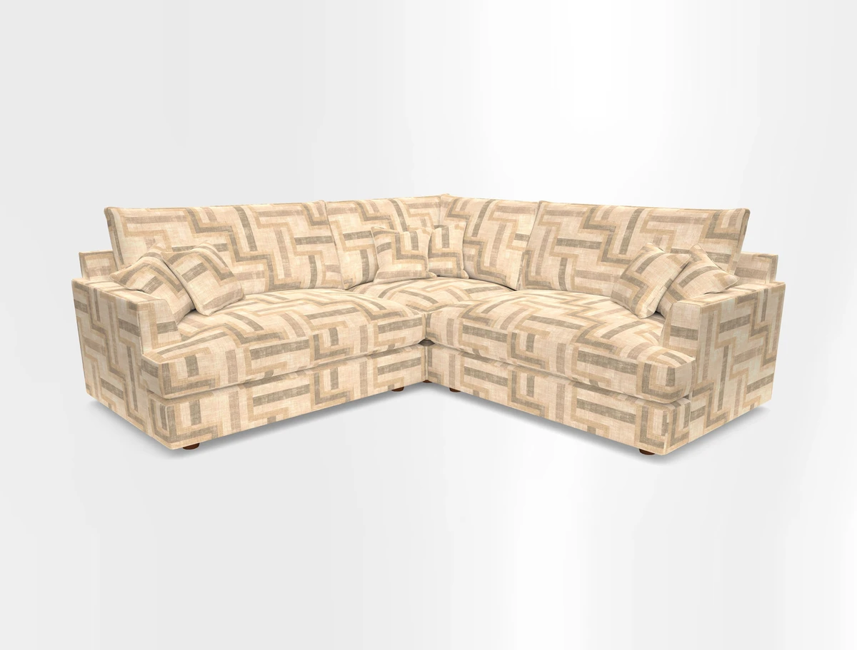 Slingsby Small Fitted Cover Corner Unit LHF & RHF in Two Tone Plain Biscuit.  Loose cover version available