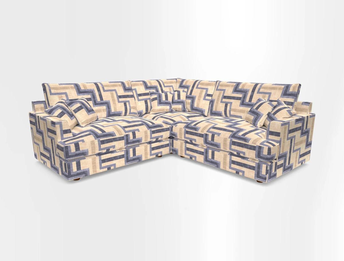 Slingsby Small Fitted Cover Corner Unit LHF & RHF in Two Tone Plain Biscuit.  Loose cover version available