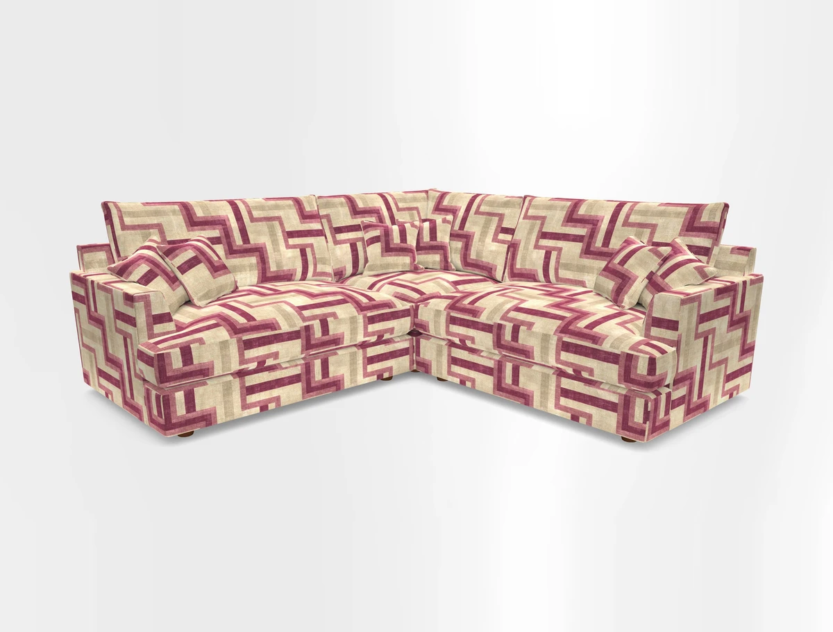 Slingsby Small Fitted Cover Corner Unit LHF & RHF in Two Tone Plain Biscuit.  Loose cover version available