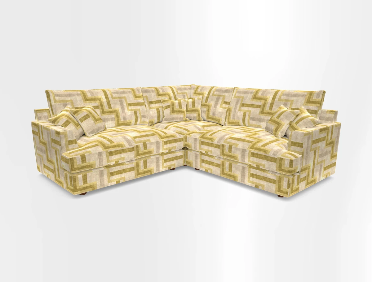 Slingsby Small Fitted Cover Corner Unit LHF & RHF in Two Tone Plain Biscuit.  Loose cover version available