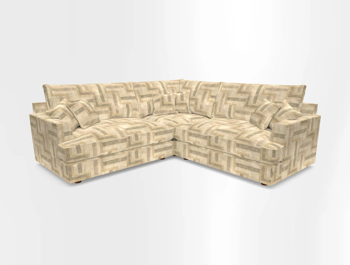 Slingsby Small Fitted Cover Corner Unit LHF & RHF in Two Tone Plain Biscuit.  Loose cover version available