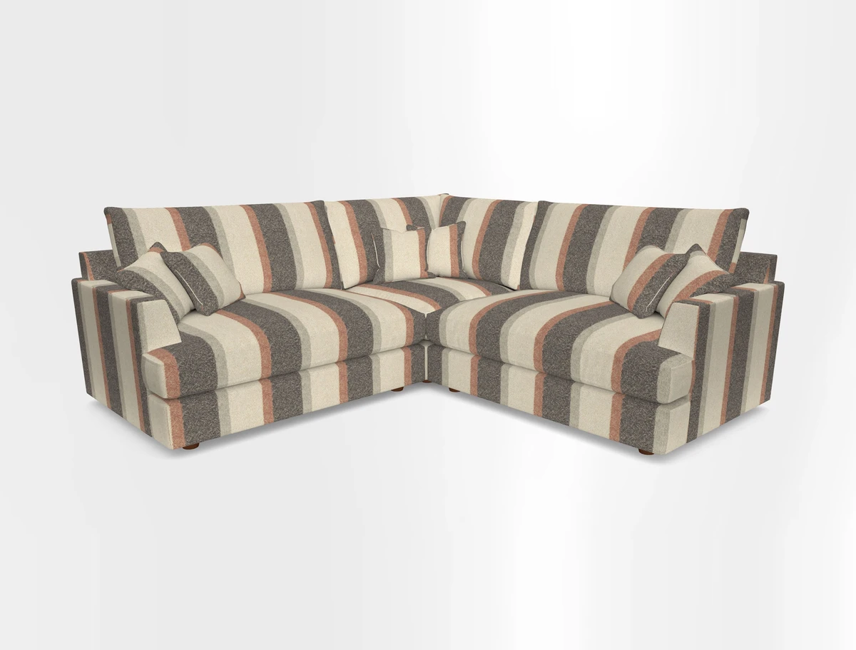 Slingsby Small Fitted Cover Corner Unit LHF & RHF in Two Tone Plain Biscuit.  Loose cover version available